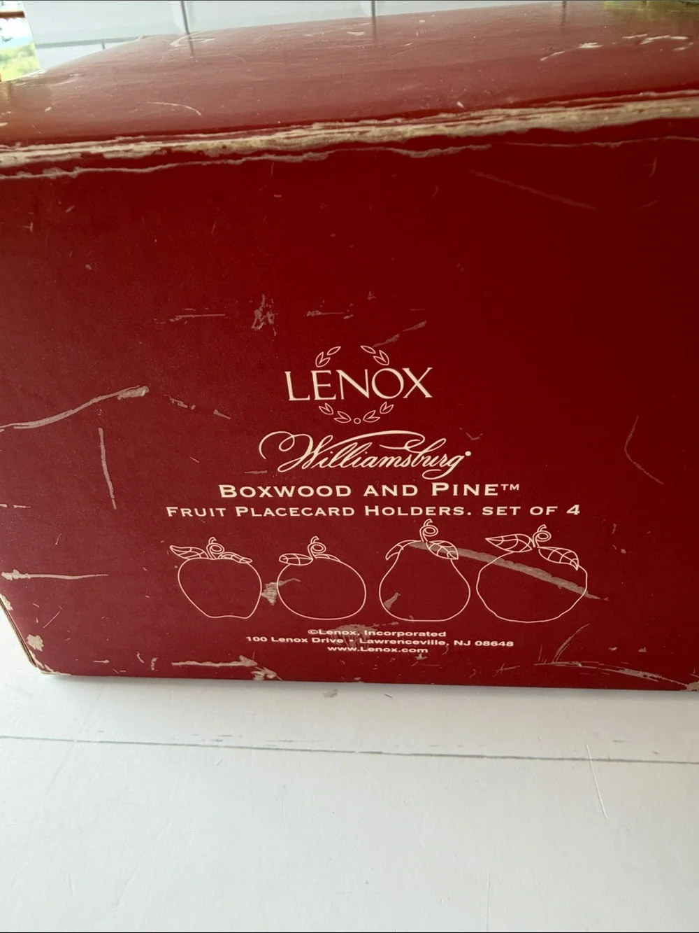Lenox Ceramic Fruit Place Card Holders in Red, Burgundy, Orange, Green